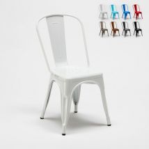 chaise industrielle en acier et métal pour cuisine et bars steel one - Blanc