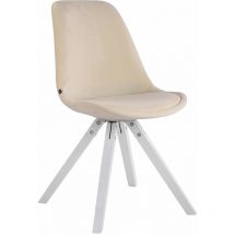 Chaise de salle à manger Toulouse en velours Pieds carrés Crème Blanc