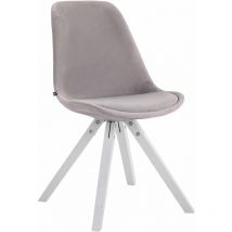 Chaise de salle à manger Toulouse en velours Pieds carrés Gris Blanc