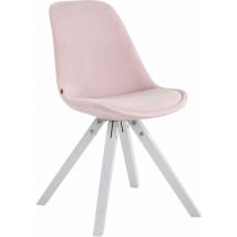 Chaise de salle à manger Toulouse en velours Pieds carrés Rose Blanc