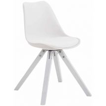 Chaise Toulouse similicuir piétement carré Blanc Blanc