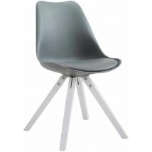 Chaise Toulouse similicuir piétement carré Gris Blanc