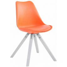 Chaise Toulouse similicuir piétement carré Orange Blanc