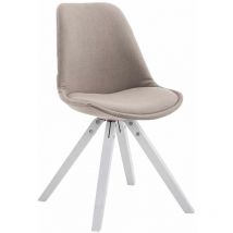 CLP - Chaise Toulouse tissu piétement en forme carrée Taupe Blanc
