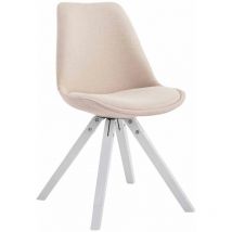 CLP - Chaise Toulouse tissu piétement en forme carrée Crème Blanc