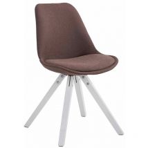 CLP - Chaise Toulouse tissu piétement en forme carrée Marron Blanc