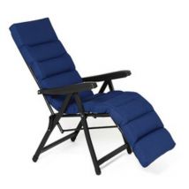Chaise transat 6 positions avec repose pied mer plage piscine