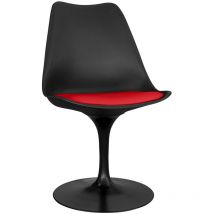 Privatefloor - Chaise de salle à manger - Chaise pivotante noire - Tulip Rouge