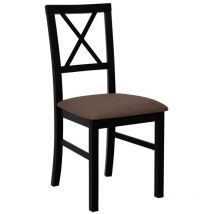Chaise Victorville 156, Noir, 93x43x52cm, Tapisserie, En bois, Bois, Mobilier déjà assemblé