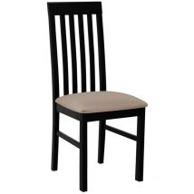 Mobilier1 - Chaise Victorville 164, Noir, 96x43x40cm, Tapisserie, En bois, Bois, Mobilier déjà assemblé