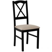 Mobilier1 - Chaise Victorville 174, Noir, 91x43x40cm, Tapisserie, En bois, Bois, Mobilier déjà assemblé