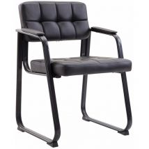 Chaise visiteur fauteuil de bureau sans roulette synthétique noir BUR10230