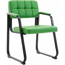 Chaise visiteur fauteuil de bureau sans roulette synthétique vert BUR10227