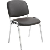 Chaise invitée rembourrée en cuir eco Couleur : marron