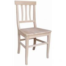 Okaffarefatto - Chaise Vittoria en bois brut à peindre avec assise en bois massif
