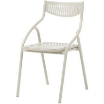 Wellhome - Chaise alba en aluminium design minimaliste 60x55x95 cm en blanc