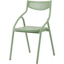 Wellhome - Chaise alba en aluminium design minimaliste 60x55x95 cm en vert