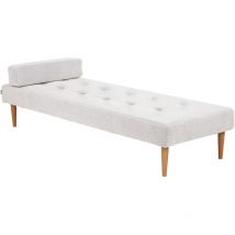 Chaiselongue Cremeweiß Curio-Stoffbezug Gesteppt mit Kissen Metallgestell Modern Liegesessel Relaxliege für Wohnzimmer Schlafzimmer Indoor