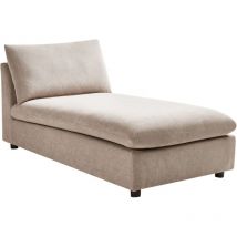 Chaiselongue Taupe Stoffbezug mit Kissen ohne Armlehnen Beidseitig Modernes Design Recamière Relaxliege für Wohnzimmer Schlafzimmer Indoor