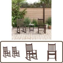 Chaises à bascule enfants lot de 2 marron bois peuplier massif - Chaise à Bascule Enfant - Chaise Balançoire - Fauteuil Enfant - Mobilier Extérieur