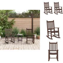 Chaises à bascule enfants lot de 2 marron bois peuplier massif - Chaise à Bascule Enfant - Chaise Balançoire - Fauteuil Enfant - Mobilier Extérieur