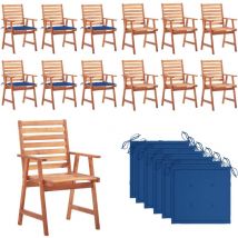 Chaises à manger d'extérieur lot de 6 et coussins Acacia massif - Chaise De Jardin - Mobilier De Jardin - Chaise En Bois - Table De Jardin - Set De