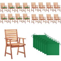 Chaises à manger d'extérieur lot de 8 et coussins Acacia massif - Chaise De Jardin - Mobilier De Jardin - Chaise Extérieure - Table Et Chaises