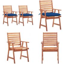 Chaises à manger d'extérieur lot de 2 et coussins Acacia massif - Chaise De Jardin - Chaise Extérieure - Mobilier De Jardin - Table Et Chaises
