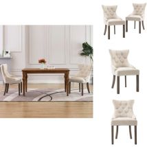 Chaises à manger lot de 2 beige tissu - Chaise De Salle à Manger - Chaises De Cuisine - Chaises Modernes - Chaises Design - Chaises Confortables
