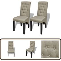 Chaises à manger lot de 2 beige tissu - Chaise De Salle À Manger - Chaises Modernes - Chaises En Tissu - Chaises Beige - Meubles De Salle À Manger