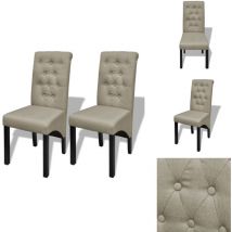 Chaises à manger lot de 2 beige tissu - Chaise De Salle à Manger - Chaises Modernes - Chaises En Tissu - Chaises Beige - Meubles De Salle à Manger