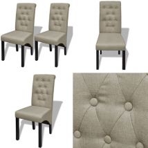 Vidaxl - Chaises à manger lot de 2 beige tissu - Chaise De Salle à Manger - Chaises Modernes - Chaises En Tissu - Chaises Beige - Meubles De Salle à