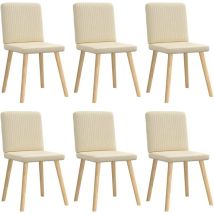 Chaises à manger lot de 6 crème tissu Vidaxl