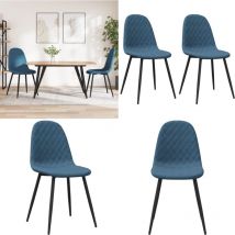 Vidaxl - Chaises à manger lot de 2 Bleu Velours - Chaise De Salle à Manger - Chaise Design - Chaise Bleue - Chaise Velours - Chaise Ergonomique