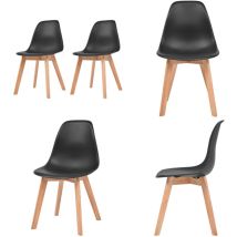 Vidaxl - Chaises à manger lot de 2 Noir Plastique - Chaise De Salle à Manger - Chaise Confortable - Chaise Noire - Chaise Design - Chaise Moderne