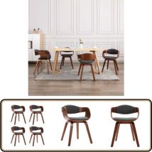 Chaises à manger lot de 4 bois courbé et tissu - Chaise De Salle à Manger - Chaises De Cuisine - Meubles De Salle à Manger - Chaise Moderne - Chaise