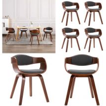 Chaises à manger lot de 4 bois courbé et tissu - Chaise De Salle à Manger - Chaises De Cuisine - Meubles De Salle à Manger - Chaise Moderne - Chaise