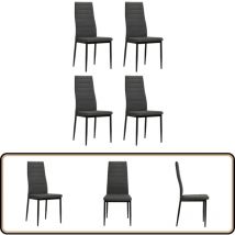 Chaises à manger lot de 4 gris foncé tissu - Chaise à Manger - Chaise Design - Chaise Industrielle - Chaise Moderne - Chaise Confortable