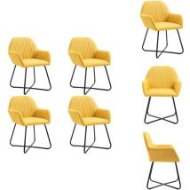 Chaises à manger lot de 4 jaune tissu - Chaise De Salle à Manger - Chaises Modernes - Chaises Design - Chaises Confortables - Chaises Jaunes