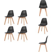 Chaises à manger lot de 4 Noir Plastique - Chaise De Salle à Manger - Chaise Élégante - Chaise Confortable - Chaise Noire - Chaise Design