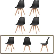 Vidaxl - Chaises à manger lot de 4 Noir Plastique - Chaise De Salle à Manger - Chaises Modernes - Chaises Noires - Chaises Confortables - Chaises En