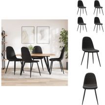 Chaises à manger lot de 4 Noir Velours - Chaise De Salle à Manger - Chaises De Cuisine - Chaises Modernes - Chaises Noires - Chaises Confortables