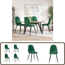 Chaises à manger lot de 4 Vert foncé Velours - Chaise De Salle à Manger - Chaise De Cuisine - Chaise Design - Chaise Velours - Chaise Verte