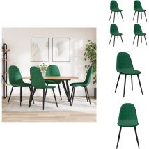 Chaises à manger lot de 4 Vert foncé Velours - Chaise De Salle à Manger - Chaise De Cuisine - Chaise Design - Chaise Velours - Chaise Verte