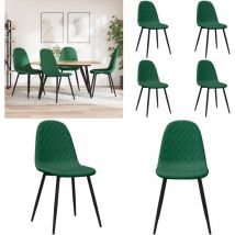 Vidaxl - Chaises à manger lot de 4 Vert foncé Velours - Chaise De Salle à Manger - Chaise De Cuisine - Chaise Design - Chaise Velours - Chaise Verte