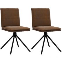 Chaise à manger marron similicuir daim Vidaxl