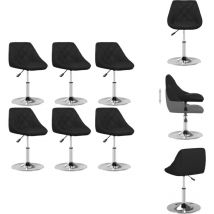 Chaises à manger lot de 6 noir similicuir - Chaise De Salle à Manger - Chaise Moderne - Chaise Noire - Chaise Avec Accoudoir - Chaise Rotative