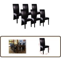Chaises à manger lot de 6 noir similicuir - Chaise De Salle à Manger - Chaise Moderne - Chaise Noire - Ensemble De Chaises - Chaises Confortables
