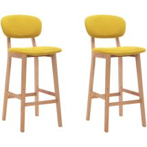 Nova - Tabourets de bar 2 pcs,Jaune moutarde Tissu,charge max 110 kg