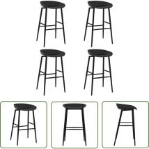 True Deal - The Living Store Chaises de bar lot de 4 noir - Chaise De Bar - Chaises De Bar - Tabouret De Bar - Mobilier De Cuisine - Meubles De Salon